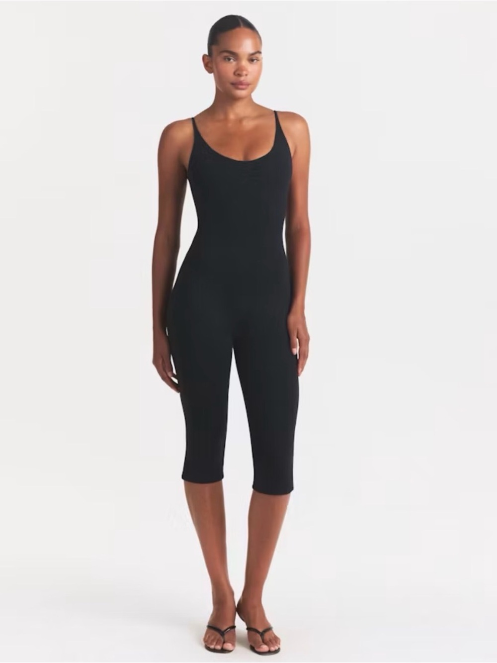Skims Women's Black Scoop-Neck Stretch Jumpsuit